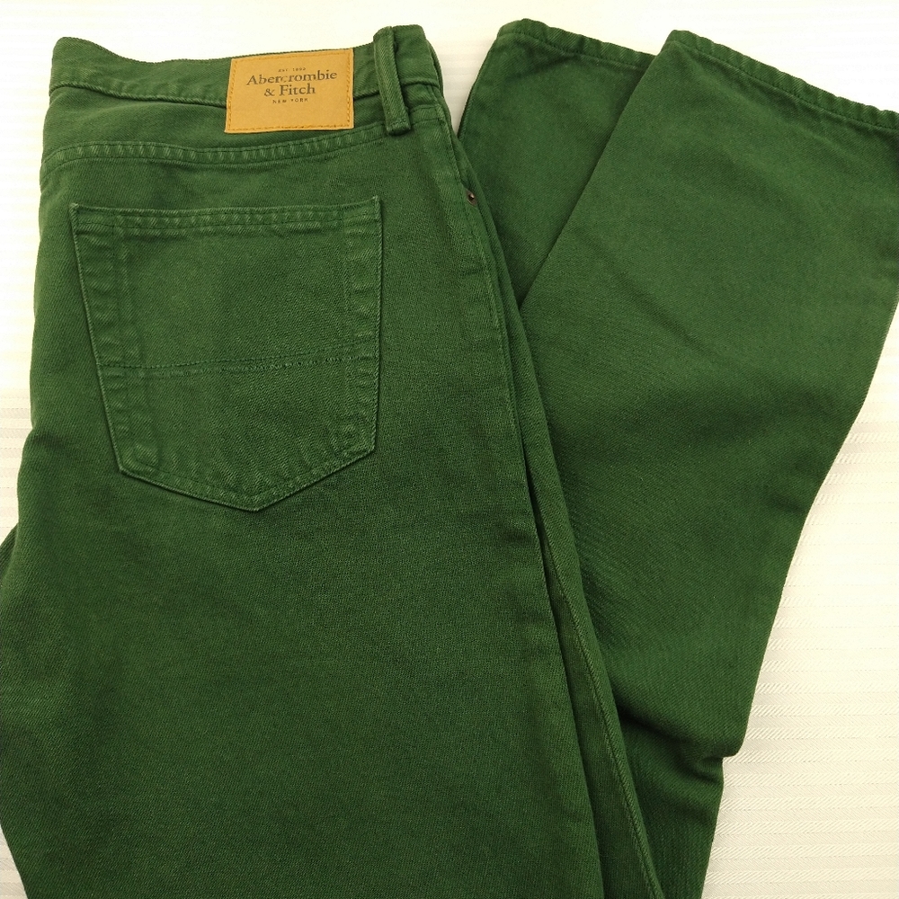 Men's jeans size 36x32 skinny color is green